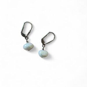 Sterling Silver freshwater pearl hoop earrings